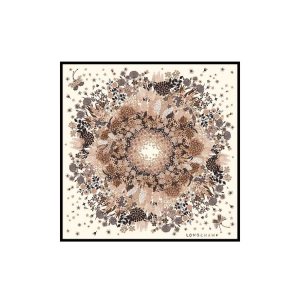Szaliki Longchamp Scarf 90 Silk Czarne | 6940-NWQVP
