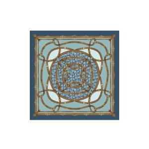 Szaliki Longchamp Scarf Thistle Silk Niebieskie | 4685-MLXHC
