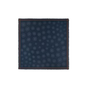 Szaliki Longchamp Shawl Bawełniane Granatowe | 7859-UGEHY