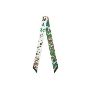 Szaliki Longchamp Silk Zielone | 0572-PQMYI