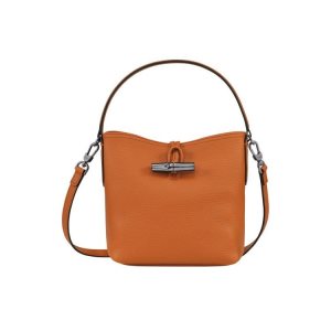 Torba Crossbody Longchamp Bucket S Saffron Skórzane Pomarańczowe | 6548-YXRAV