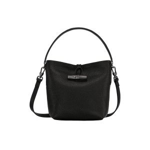 Torba Crossbody Longchamp Bucket S Skórzane Czarne | 1820-HGZMB