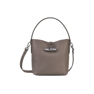 Torba Crossbody Longchamp Bucket S Skórzane Szare | 2495-MHPJZ
