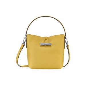 Torba Crossbody Longchamp Bucket S Skórzane Żółte | 6837-JGTWE