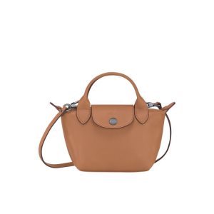 Torba Crossbody Longchamp Hazelnut Skórzane Beżowe | 1904-HGLXI