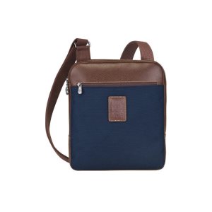 Torba Crossbody Longchamp L Płócienne Niebieskie | 5617-ZOFQG