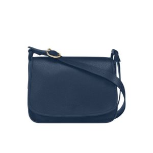 Torba Crossbody Longchamp L Skórzane Granatowe | 0564-PVFHK