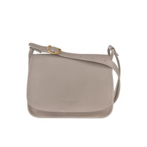 Torba Crossbody Longchamp L Turtledove Skórzane Szare | 7046-HOUPQ