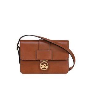 Torba Crossbody Longchamp M Skórzane Brązowe | 1859-XTWDP