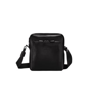 Torba Crossbody Longchamp M Skórzane Czarne | 7308-WYQVO