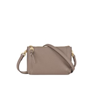 Torba Crossbody Longchamp Pouch Skórzane Szare Brązowe | 1902-PZRXL