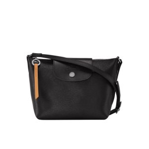 Torba Crossbody Longchamp Płócienne Czarne | 9615-KHATM