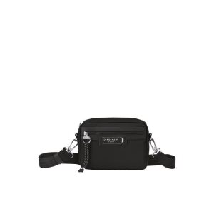 Torba Crossbody Longchamp S Recycled canvas Czarne | 5047-YPXBN
