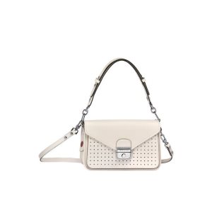 Torba Crossbody Longchamp S Skórzane Białe | 0728-CRZAY