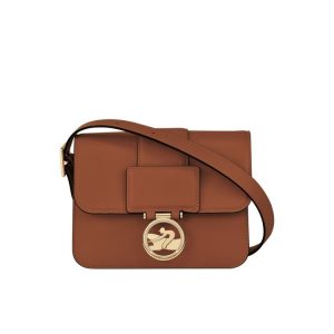 Torba Crossbody Longchamp S Skórzane Brązowe | 7839-HCIMD