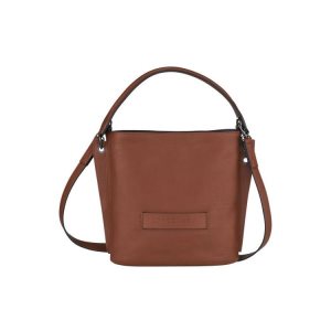 Torba Crossbody Longchamp Skórzane Brązowe | 4506-AUTEF