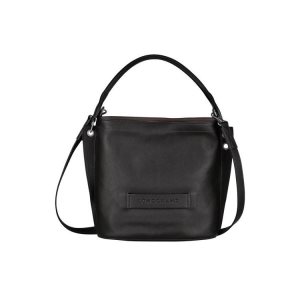 Torba Crossbody Longchamp Skórzane Czarne | 7980-SWJDT