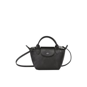 Torba Crossbody Longchamp Skórzane Czarne | 9234-HCFWL