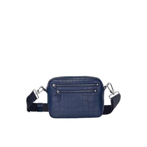 Torba Crossbody Longchamp Skórzane Granatowe | 0814-XHGCD