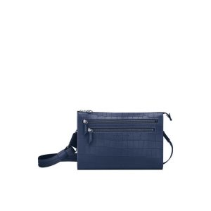 Torba Crossbody Longchamp Skórzane Granatowe | 7698-SQGIE