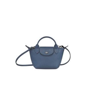 Torba Crossbody Longchamp Skórzane Niebieskie | 6539-NZTIS