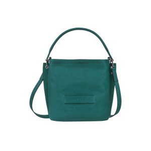 Torba Crossbody Longchamp Skórzane Szare Zielone | 3745-EYJMK