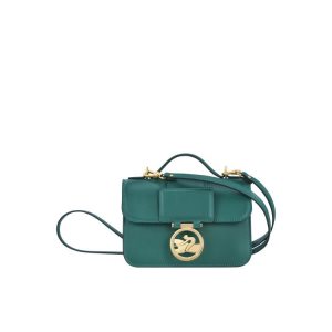 Torba Crossbody Longchamp Xs Skórzane Szare Zielone | 2453-PFTYR