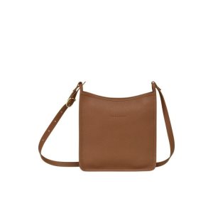 Torba Crossbody Longchamp Zipped L Caramel Skórzane Brązowe | 2639-BHNXZ