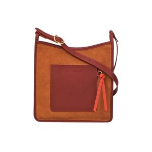 Torba Crossbody Longchamp Zipped L Saffron Skórzane Pomarańczowe | 6452-BDXLU