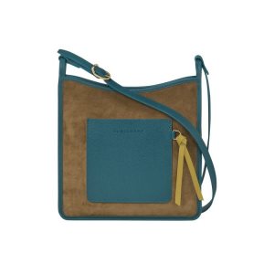 Torba Crossbody Longchamp Zipped L Skórzane Khaki | 7216-GEUTA