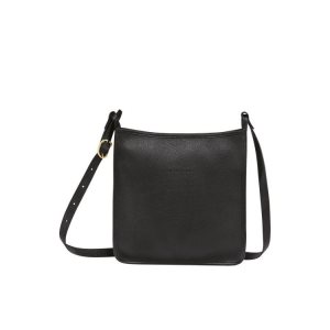 Torba Crossbody Longchamp Zipped L Skórzane Czarne | 9742-NGIMT