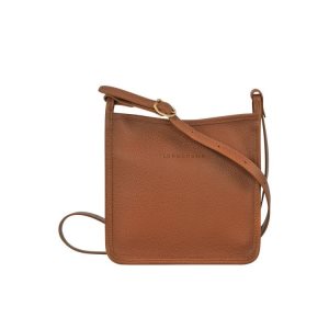 Torba Crossbody Longchamp Zipped S Caramel Skórzane Brązowe | 3094-RJUTV