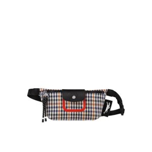 Torba Na Talię Longchamp Płócienne Granatowe Brązowe | 3894-ZILOV