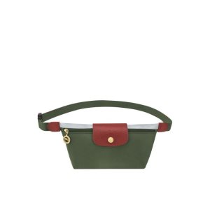 Torba Na Talię Longchamp Płócienne Khaki | 6289-DGSPE