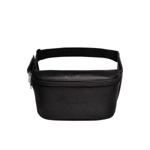 Torba Na Talię Longchamp Skórzane Czarne | 7652-TQCEN