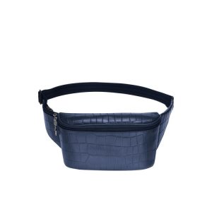 Torba Na Talię Longchamp Skórzane Granatowe | 0239-VRWSK