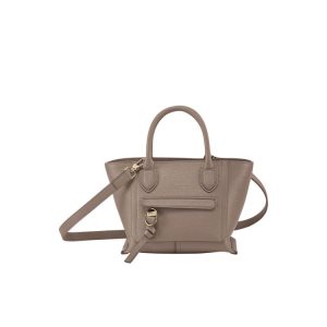 Torby Mini Longchamp S Skórzane Szare Brązowe | 7231-PQDFH