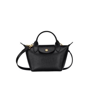 Torby Mini Longchamp Xs Skórzane Czarne | 0431-RITOF