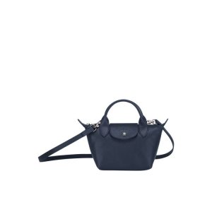 Torby Mini Longchamp Xs Skórzane Granatowe | 3964-UYGHA