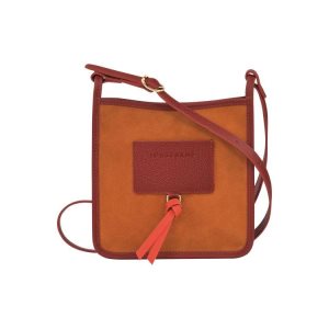 Torby Mini Longchamp Zipped S Saffron Skórzane Pomarańczowe | 7981-IQTZL