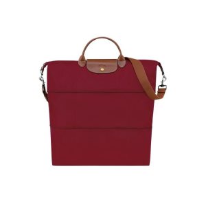 Torby Podróżne Longchamp Expandable Recycled canvas Czerwone | 4201-YCERN