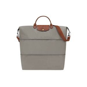 Torby Podróżne Longchamp Expandable Turtledove Recycled canvas Szare | 8937-ZEMUY