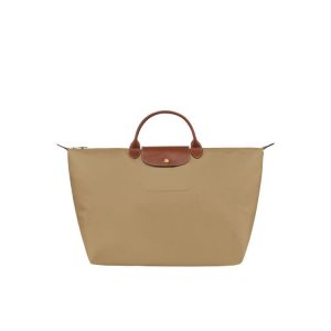 Torby Podróżne Longchamp L Desert Recycled canvas Khaki | 2394-NJSZV