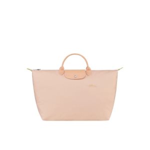 Torby Podróżne Longchamp L Flowers Recycled canvas Głęboka Różowe | 1864-ZKCVA