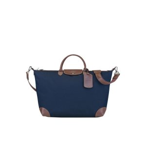 Torby Podróżne Longchamp L Płócienne Niebieskie | 6127-VCMWU