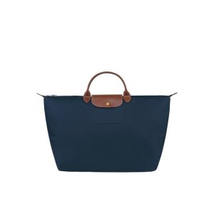 Torby Podróżne Longchamp L Recycled canvas Granatowe | 0569-BYNAZ