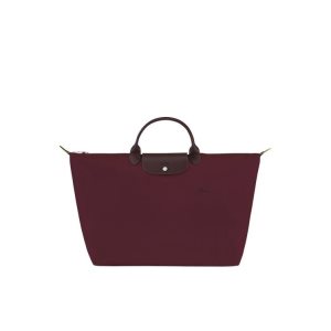Torby Podróżne Longchamp L Recycled canvas Bordowe | 6291-PUIFC