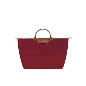 Torby Podróżne Longchamp L Recycled canvas Czerwone | 8027-WVBHE