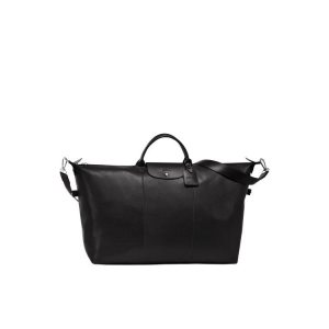 Torby Podróżne Longchamp L Skórzane Czarne | 7491-AEDRG