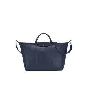 Torby Podróżne Longchamp L Skórzane Granatowe | 3619-PCBUX